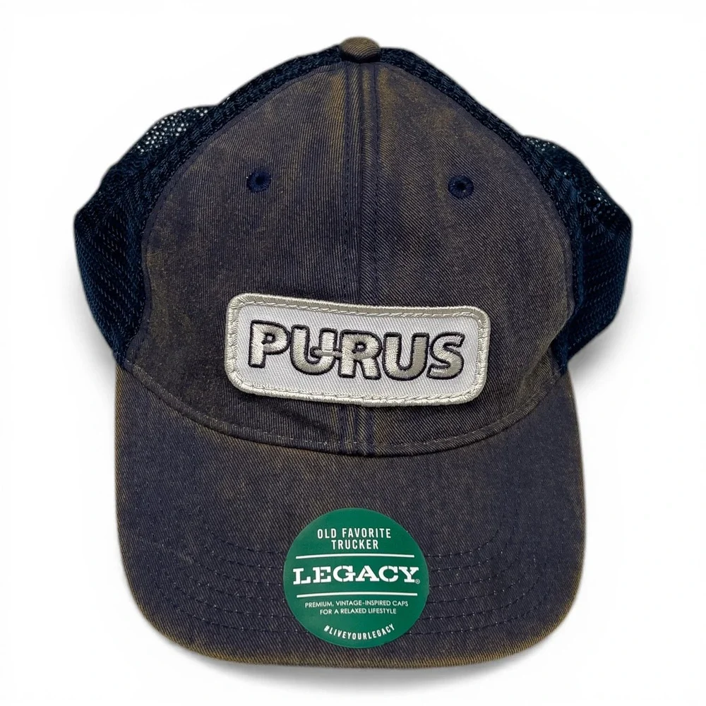 Legacy Old Favorite Trucker Hat Mens OSFA Navy‎ Blue Like New PURUS Patch Cap